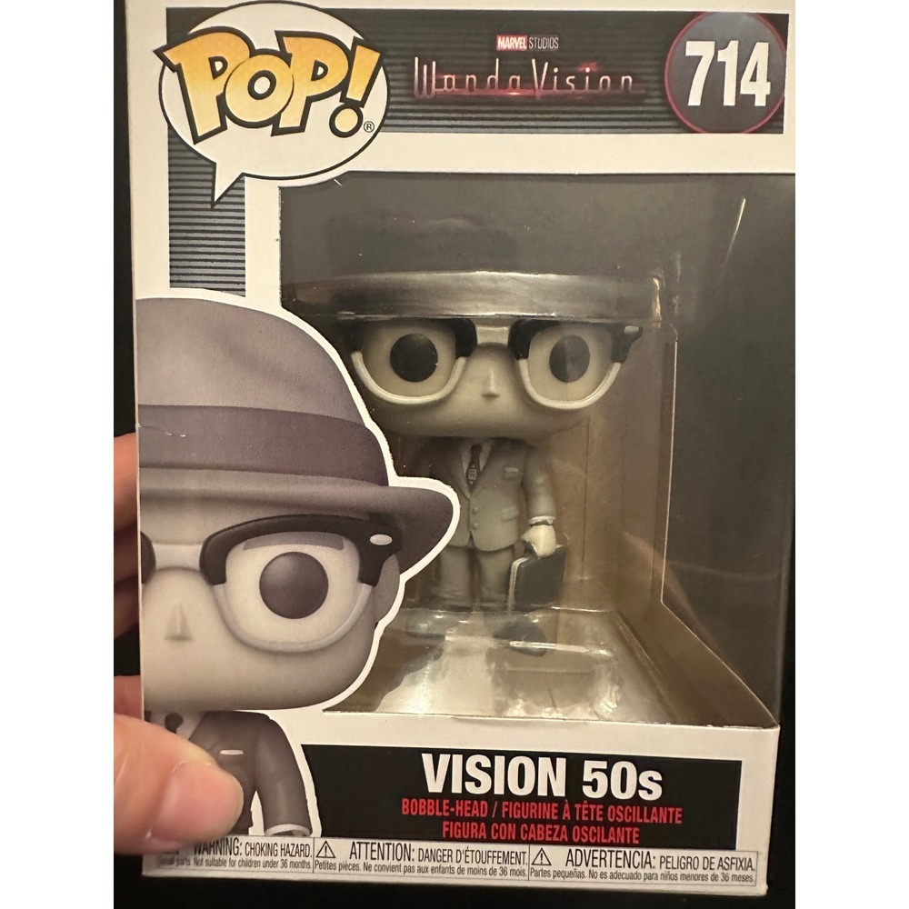 Funko Pop Marvel WandaVision Vision 50s Vinyl Figure 714 Bobble-Head Grayscale